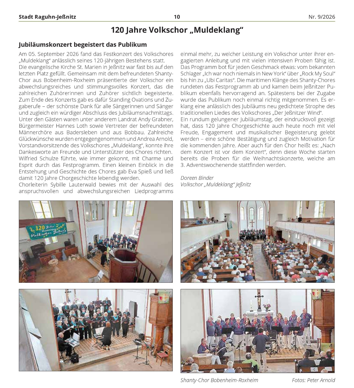 Chorkonzert Amtsblatt Raguhn-Jeßnitz 09/2026